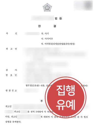 목포법무법인 조력 | 마약류관리에관한법률위반으로 대륜 조력받은 의뢰인, 집행유예