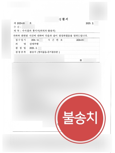 강남법률사무소 조력 사례 | 강제추행 혐의 의뢰인, 불송치