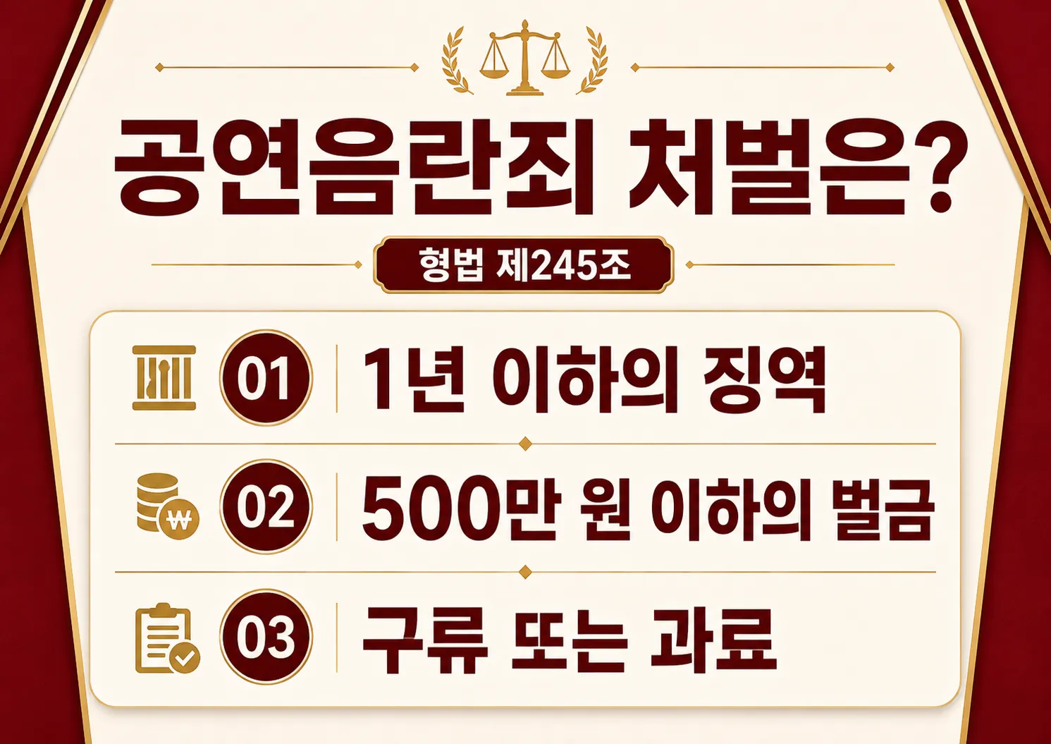공연음란죄와 성범죄 전과 기록 여부 및 불이익 설명