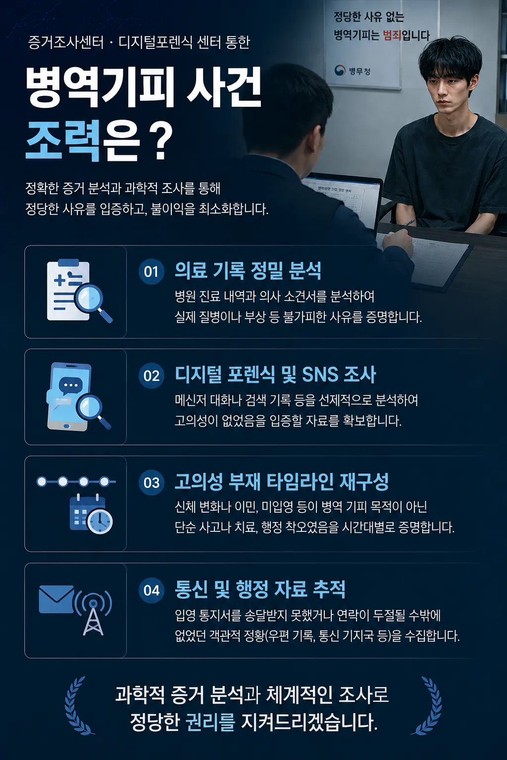 병역법 위반 처벌 방어한 불기소 사례