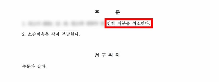 학교폭력가해자 학폭 8호 처분 불복 결과