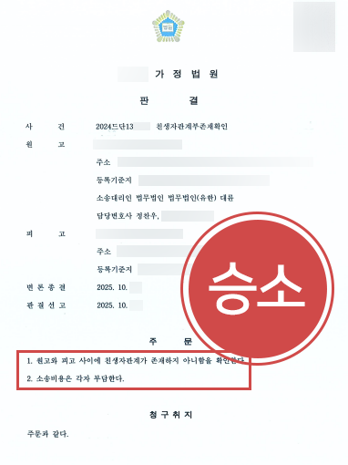 친생자관계부존재 친생자관계부존재