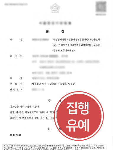 위험운전치상 판결문.png 위험운전치사상죄 처벌위기 방어한 집행유예 사례