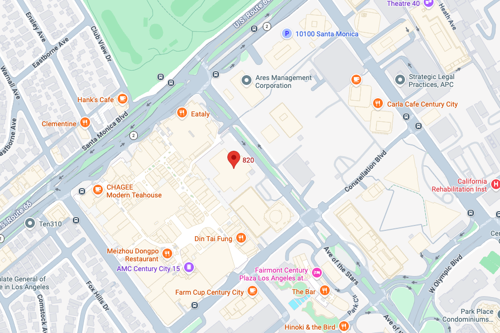 Los Angeles office map